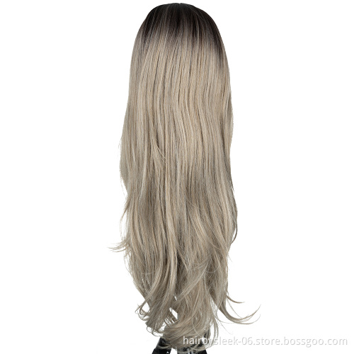 Languid HK French slightly curly hair end Ombre warm romantic loose big Curl Wig synthetic hair wigs long curly wave for women